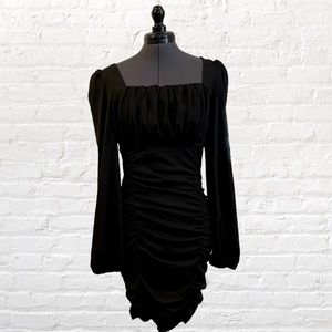 Grace Karin Ruched Black Mini Dress